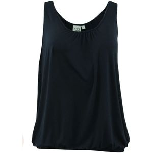 2-Biz, Tops, Dames, Zwart, M, Leer, Oman Mouwloze Top