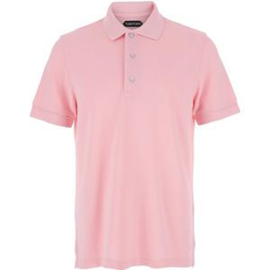 Tom Ford, Tops, Heren, Roze, L, Katoen, Lichtroze Piqué Polo