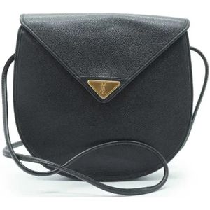 Yves Saint Laurent Vintage, Pre-owned, Dames, Zwart, ONE Size, Leer, Tweedehands leren handtassen
