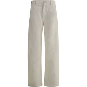 Brunello Cucinelli, Jeans, Dames, Beige, S, Leer, Elegante geverfde jeans met gebogen pijp