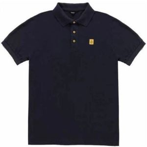 RefrigiWear, Tops, Heren, Blauw, M, Katoen, Blauw Piqué Polo Shirt met Button-Down Kraag