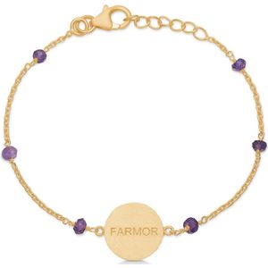 Frk. Lisberg, Accessoires, Dames, Geel, ONE Size, Amethist Sterling Zilveren Armband