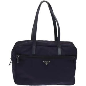 Prada Vintage, Pre-owned, Dames, Blauw, ONE Size, Pre-owned Fabric prada-bags