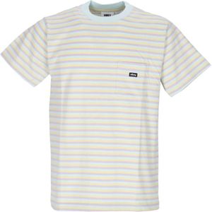Obey, Tops, Heren, Veelkleurig, L, Katoen, Gestreepte Zak Tee Pure Water T-Shirt