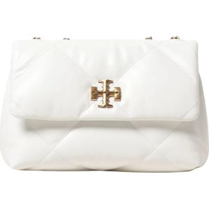 Tory Burch, Tassen, Dames, Wit, ONE Size, Leer, Mini Gewatteerde Schoudertas