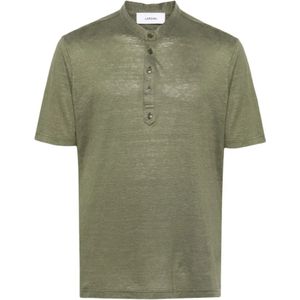 Lardini, Tops, Heren, Groen, S, Linnen, Polo Shirt