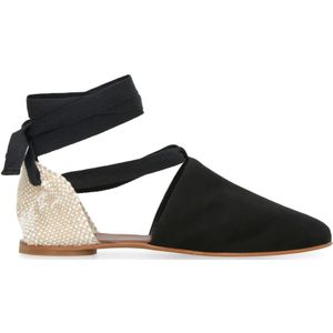 Castañer, Schoenen, Dames, Zwart, 36 EU, Suède, Suède Espadrilles met Enkelbandjes