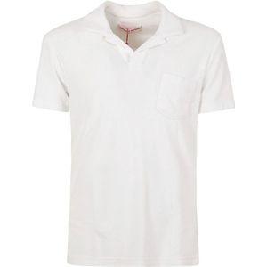 Orlebar Brown, Tops, Heren, Wit, S, Katoen, Witte Terry Cotton Polo Shirt