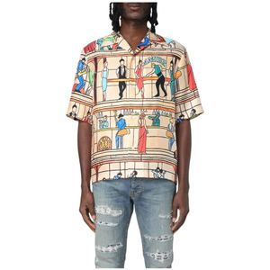 Amiri, Overhemden, Heren, Beige, M, Zijden Casual Top Gekleurd Glas Bar