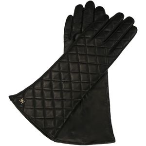 Kazar, Accessoires, Dames, Zwart, L, Leer, Zwarte leren handschoenen met verlengd profiel