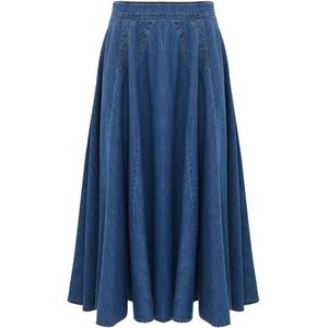 Kocca, Rokken, Dames, Blauw, S, Katoen, Stijlvolle Midi Rok