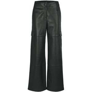 Riani, Broeken, Dames, Zwart, XS, Leer, Cargo Leren Broek