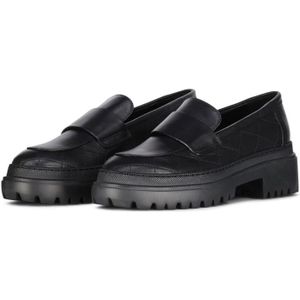 Agl, Schoenen, Dames, Zwart, 37 1/2 EU, Leer, Zachte leren loafers met elegante stiksels