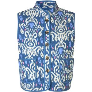 Lollys Laundry, Jassen, Dames, Veelkleurig, M, Gewatteerd Vest met Grafische Print