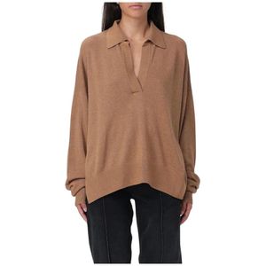 Isabel Marant, Truien, Dames, Bruin, S, Wol, Wol V-hals Pullover Sweater