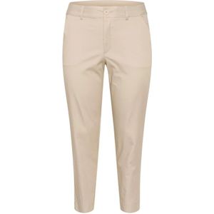 Kaffe Curve, Broeken, Dames, Beige, 5Xl, Katoen, Veergrijze Chino Broek