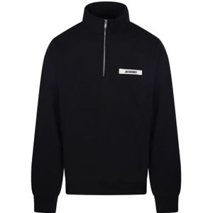 Jacquemus, Sweatshirts & Hoodies, Heren, Zwart, L, Katoen, Gros Grain Sweatshirt