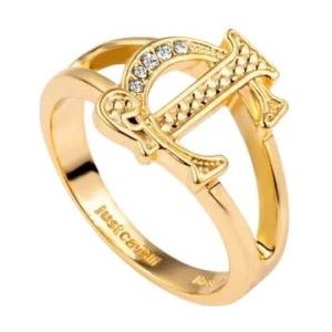 Roberto Cavalli, Accessoires, Dames, Geel, 56 MM, Iconische Forward Damesmode Ring