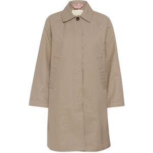 Part Two, Mantels, Dames, Beige, 2Xl, Katoen, Relaxte Desert Taupe Jas Ettiepw Otw