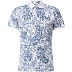 Etro, Tops, Heren, Blauw, 2Xl, Katoen, Polo Shirt met Paisley-patroon