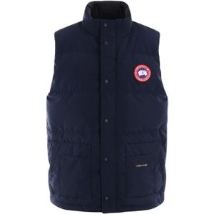 Canada Goose, Jassen, Heren, Blauw, S, Katoen, Mouwloze donsjas
