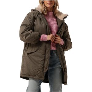 Another Label, Mantels, Dames, Groen, L, Groene Gewatteerde Parka Jas