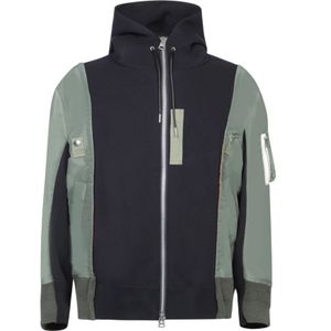 Sacai, Sweatshirts & Hoodies, Heren, Blauw, S, Katoen, Blauwe Jas voor Mannen Aw 24