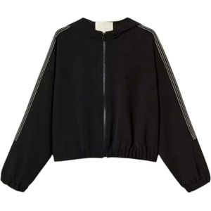 Twinset, Sweatshirts & Hoodies, Dames, Zwart, XS, Zwarte Jassen voor Vrouwen