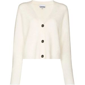 Ganni, Truien, Dames, Beige, L, Wol, Wollen Vest Casual Stijl