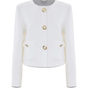 Kocca, Jassen, Dames, Wit, L, Stijlvolle Lichte Jas