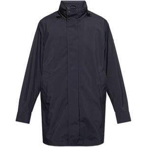 Moncler, Jassen, Heren, Blauw, L, Polyester, Twee-laags jas Lanche