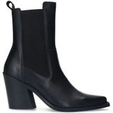 Sacha, Schoenen, Dames, Zwart, 36 EU, Leer, Zwarte Leren Chelsea Boots met Hak