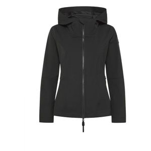 Peuterey, Sport, Dames, Zwart, S, Zwarte Windbreaker Jas met Capuchon