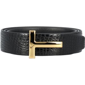 Tom Ford, Accessoires, Heren, Zwart, 95 CM, Leer, Reversible T Riem