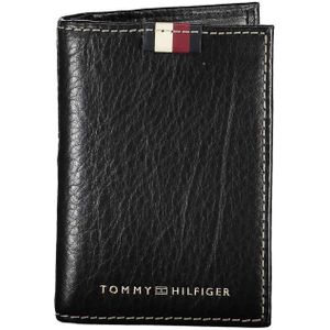 Tommy Hilfiger, Accessoires, Heren, Zwart, ONE Size, Leer, Zwarte Leren Heren Pasjeshouder