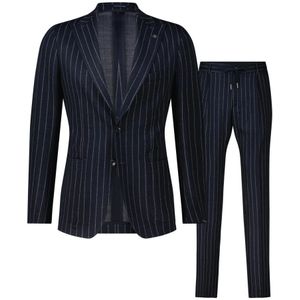 Tagliatore, Pakken, Heren, Blauw, 2Xl, Wol, Gestreept Compleet Pak Derrick