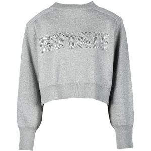 Rotate Birger Christensen, Sweatshirts & Hoodies, Dames, Grijs, L, Katoen, Katoen Kasjmier Gebreide Trui
