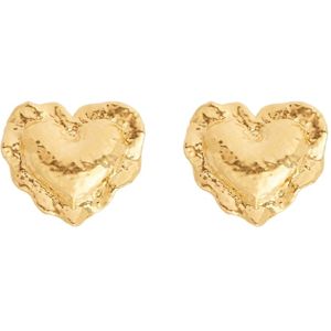 Nina Ricci, Accessoires, Dames, Geel, ONE Size, Kleine Hart Kussen Oorbellen