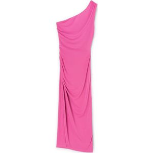 Motivi, Kleedjes, Dames, Roze, S, Polyester, Een-schouder Jurk met Ruches
