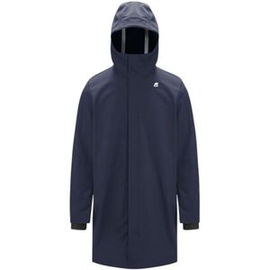 K-Way, Jassen, Heren, Blauw, M, Leer, Thomas Bonded Lange Jas