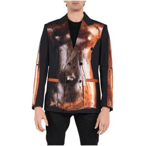 KidSuper Studios, Jassen, Heren, Veelkleurig, M, Polyester, Gedrukte jas met revers en zakken