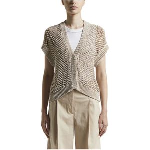 Peserico, Truien, Dames, Beige, L, Katoen, Zachte katoenen trui