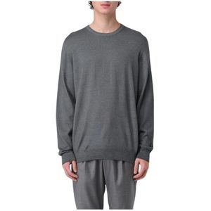 Drumohr, Truien, Heren, Grijs, L, Wol, Merino Wool Crew Neck Sweater
