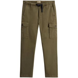Woolrich, Broeken, Heren, Groen, W34, Katoen, Cargo Twill Broek