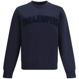 Parajumpers, Sweatshirts & Hoodies, Heren, Blauw, S, Katoen, Gestanste Monogram Katoenen Sweatshirt met Ronde Hals