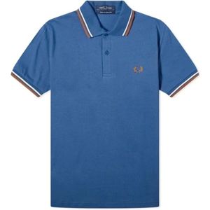 Fred Perry, Tops, Heren, Blauw, 4Xs, Katoen, Original Twin Tipped Polo