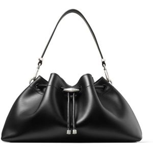 Jimmy Choo, Tassen, Dames, Zwart, ONE Size, Leer, Zwarte Kalfsleren Schoudertas