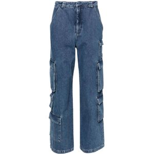 Axel Arigato, Jeans, Dames, Blauw, W26, Katoen, Blauwe Cargo Straight Jeans
