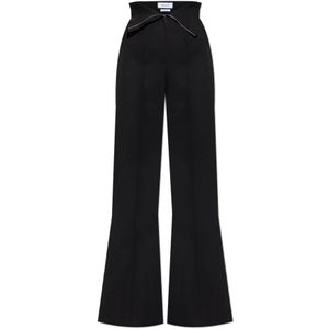Alexander McQueen, Broeken, Dames, Zwart, XS, Wol, Wollen broek