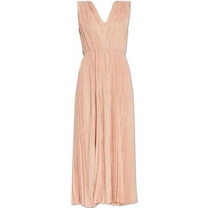 Forte Forte, Kleedjes, Dames, Roze, S, Polyester, Geplooide Jurk